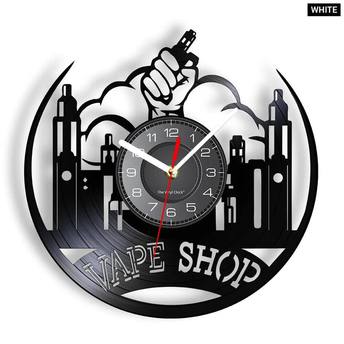 Vape Shop Vinyl Record Wall Clock