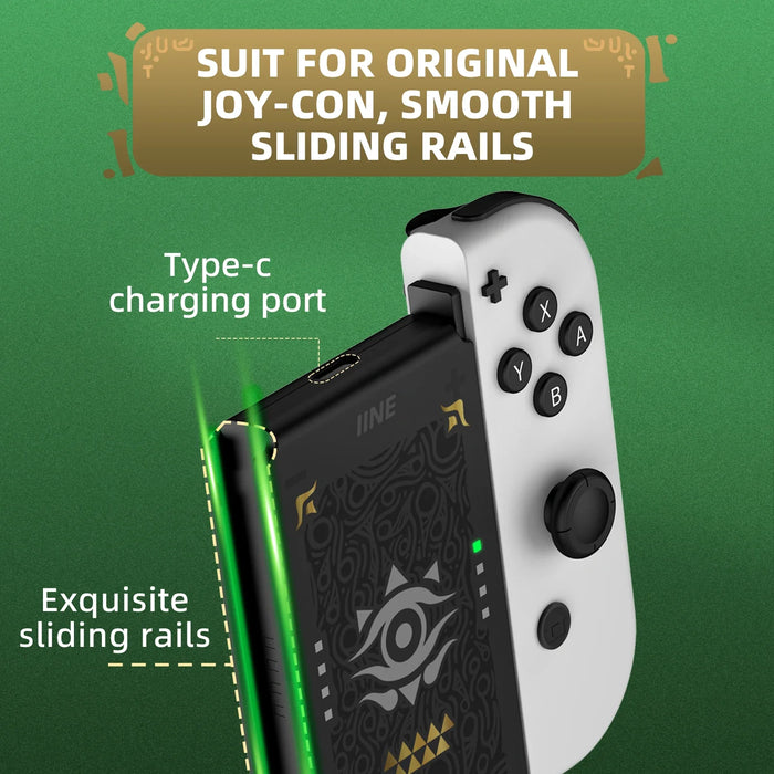 Golden-Green Joypad Charging Grip Rectangle Shaped Charging Dock Compatible Nintendo Switch/Switch Oled Joycon