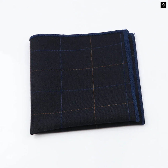 Premium Cotton Plaid Hankerchief Scarf Mens Pocket Square