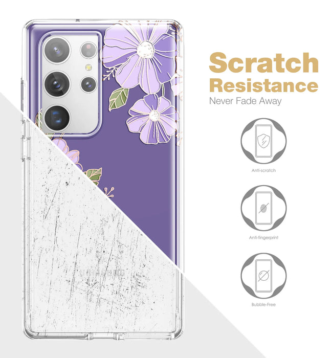 Samsung Galaxy S23 Ultra Case 6.8 Geometric Marble Bumper With Screen Protector