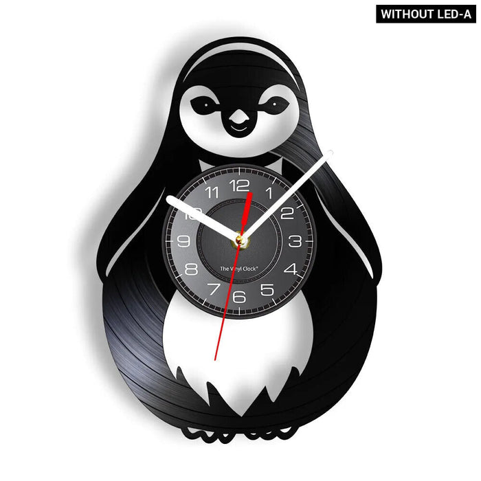 Penguin Vinyl Record Wall Clock