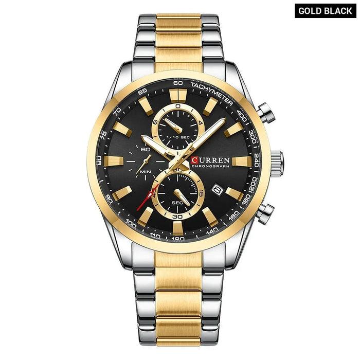 Casual Quartz Chrono Sport Watches Brands For Men Stainless