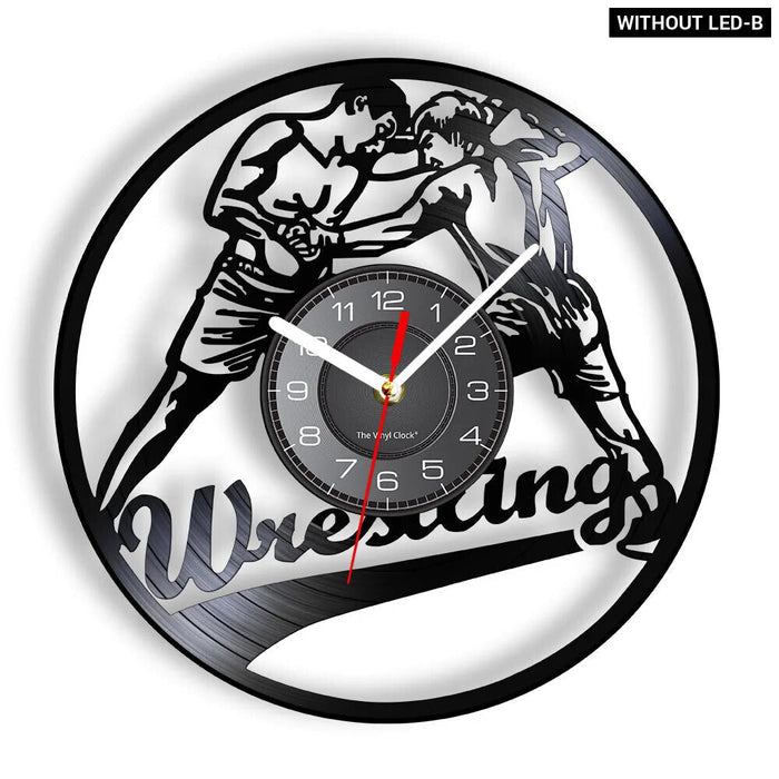 Vinyl Record Wrestling Wall Clock