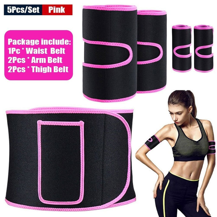 5Pcs/Set Legs Arms Waist Fat Burner Sweat Belly Band Slimming Body Shaper