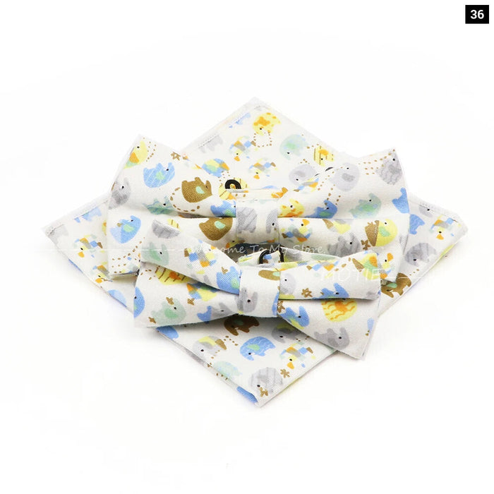 Colourful Cotton Bowtie Set For Parties And Gifts