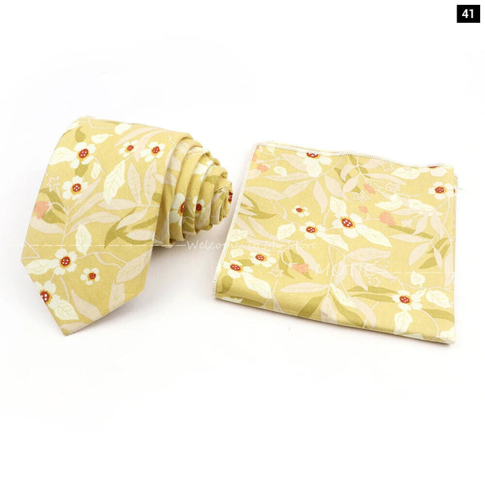 Floral Cotton Tie Set For Parties And Daily Wear