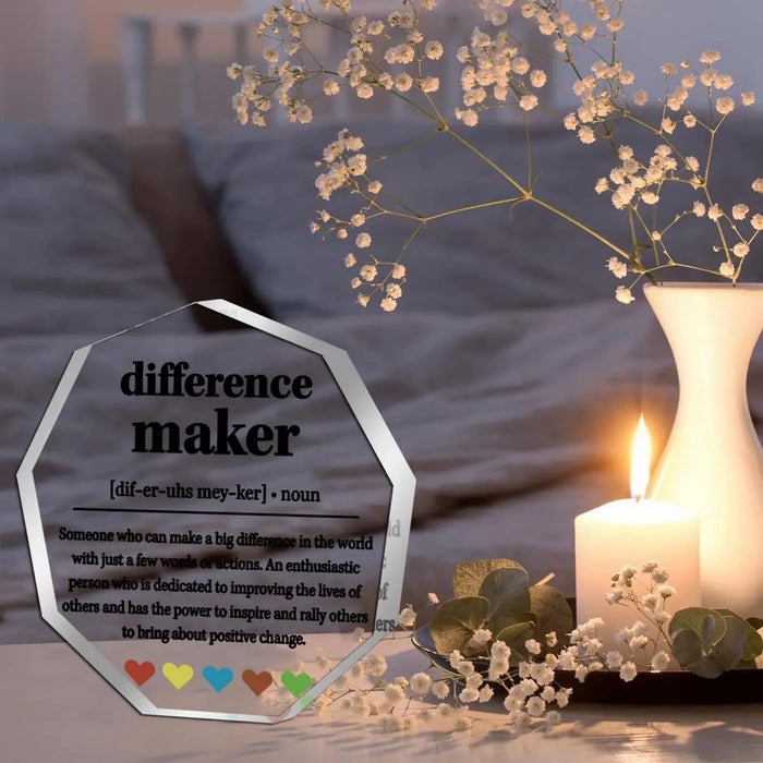 Unique Difference Maker Desktop Plaque Ideal For Corporate Gifts