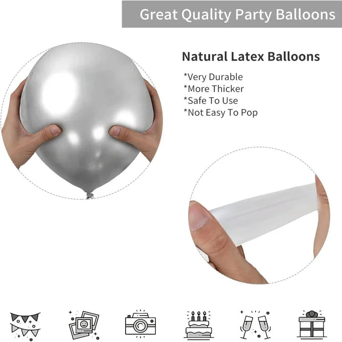 151 Silver Stars Disco Ball Balloon Arch Kit Suitable For Birthday Parties Weddings Engagements And Other Occasions Decoration