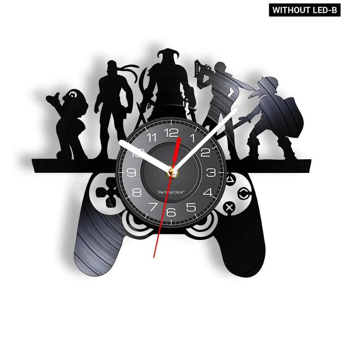 Retro Vinyl Record Wall Clock For Gamer Room Decor