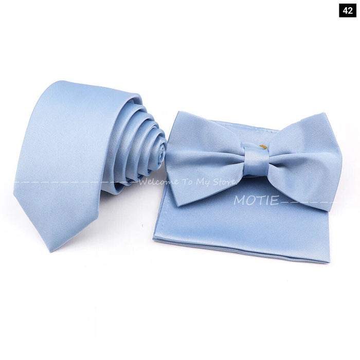 Colourful Bowtie Set Polyester For Mens Business And Wedding