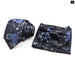 Graceful Floral Tie Set Purple Blue Pocket Square