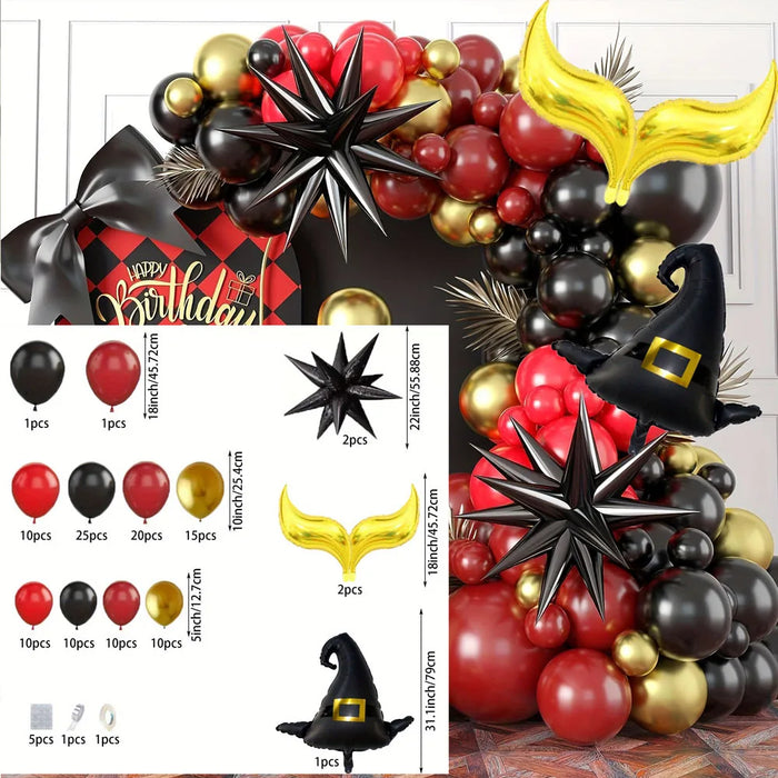 118Pcs Magic School Balloon Flower Ring Arch Set Magic School Theme Aluminum Film Balloon Birthday Decoration Magic Theme