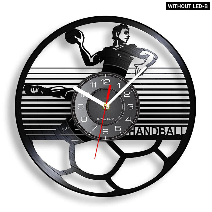 Silhouette Handball Vinyl Record Wall Clock