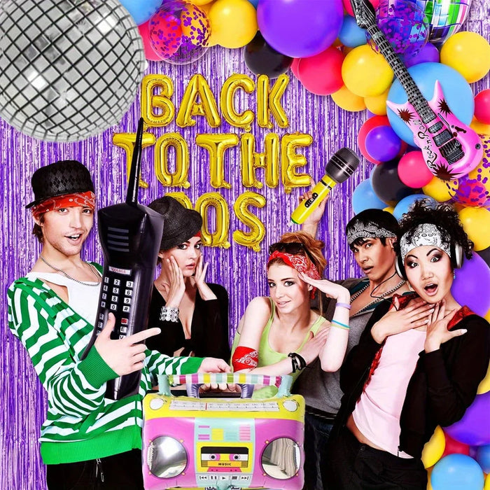 119Pcs 90S Disco Party Decoration Set Disco Balloon Radio Adult Hip Hop Party Single Party Decoration Birthday Party Balloon