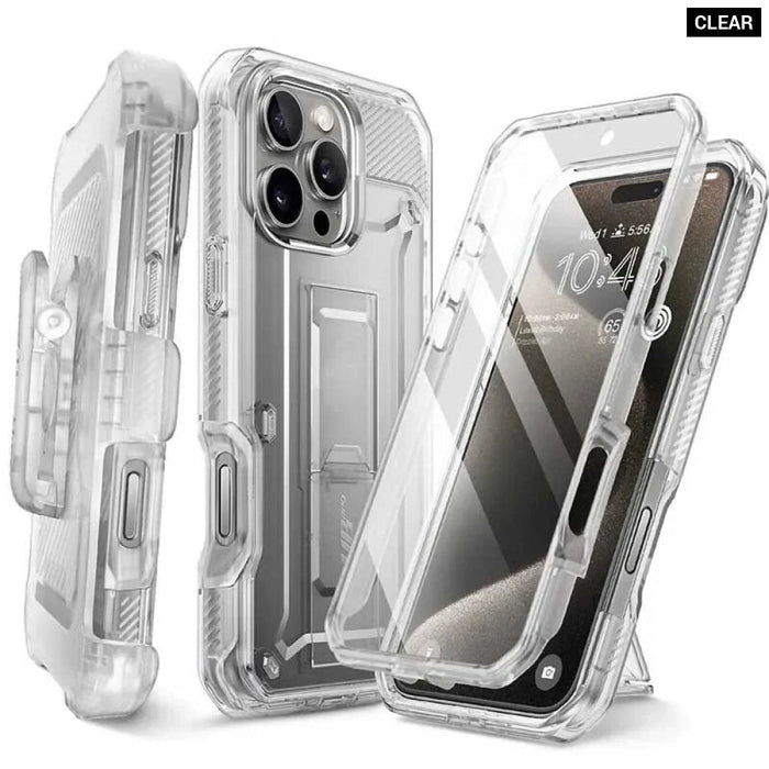 For Iphone 16 Pro 6.3" Ub Pro Full-Body Rugged Heavy Duty Phone Case With Built-In Screen Protector