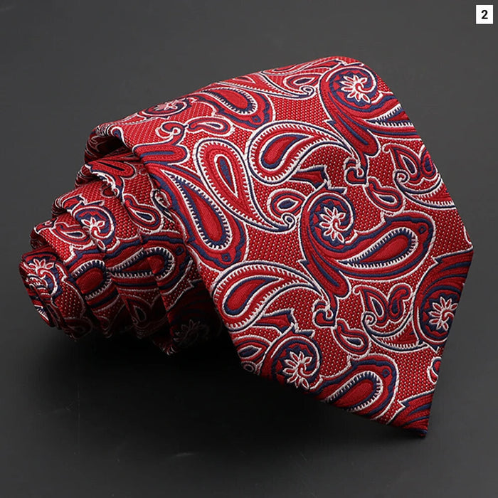 Paisley Tie 8Cm Necktie For Mens Fashion Business And Weddings