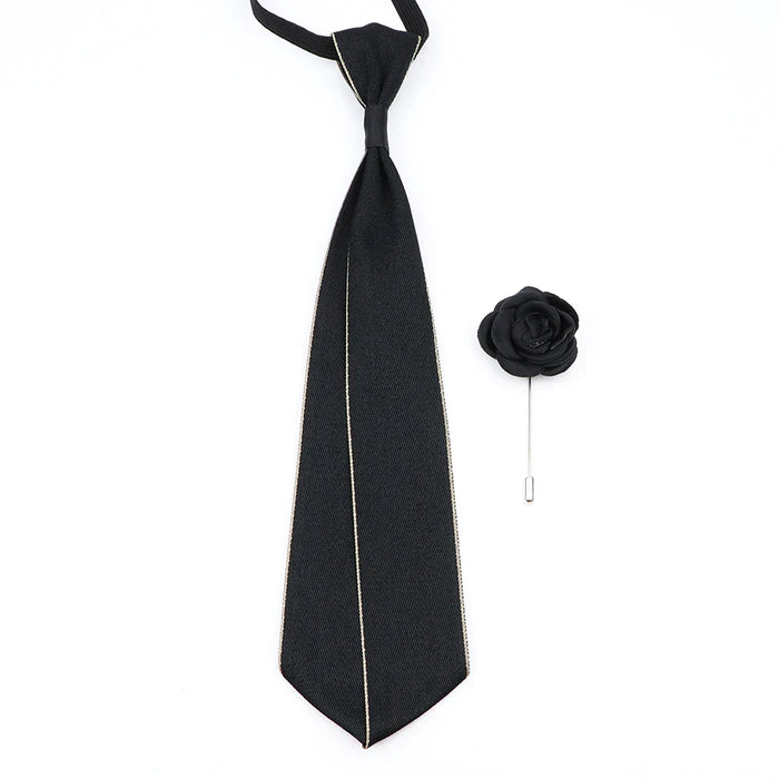 Handmade Ties And Flower Brooch Set And Elegant For Weddings And Business