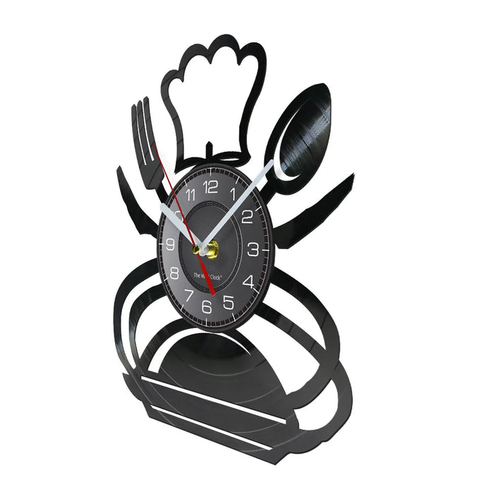 Retro Cutlery Vinyl Record Wall Clock