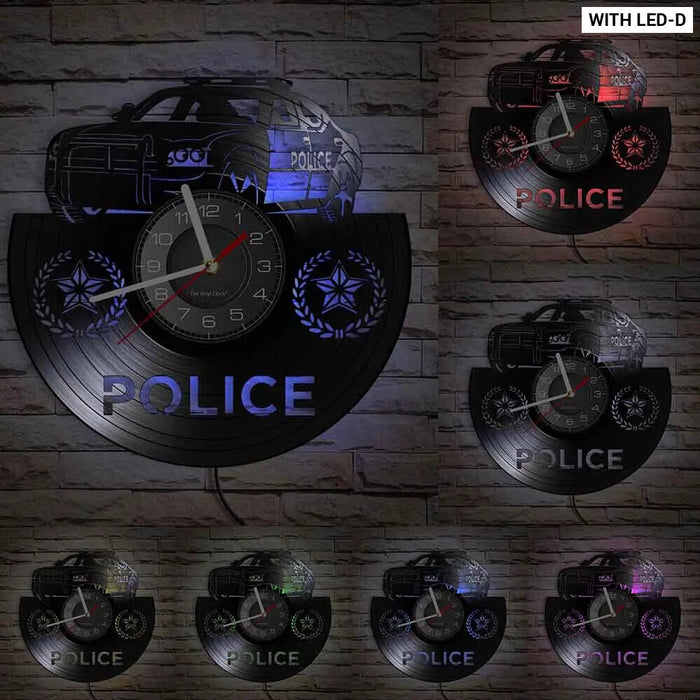 Usa Policeman Vinyl Record Wall Clock