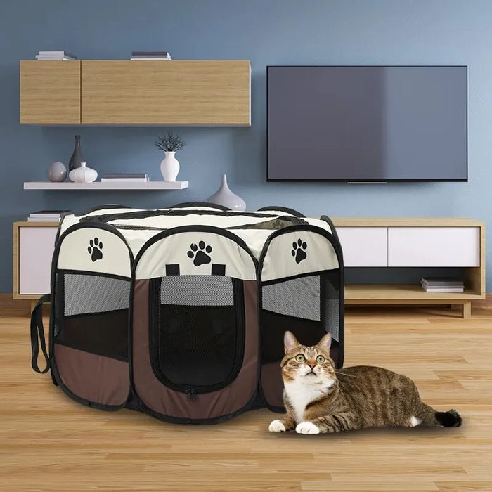 Foldable Pet Tent Kennel For Large Dogs And Cats