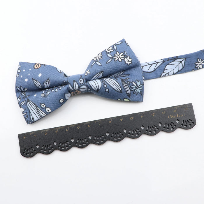 Colourful Floral Bow Ties Fashion Cotton Print For Mens Wedding And Business Suits