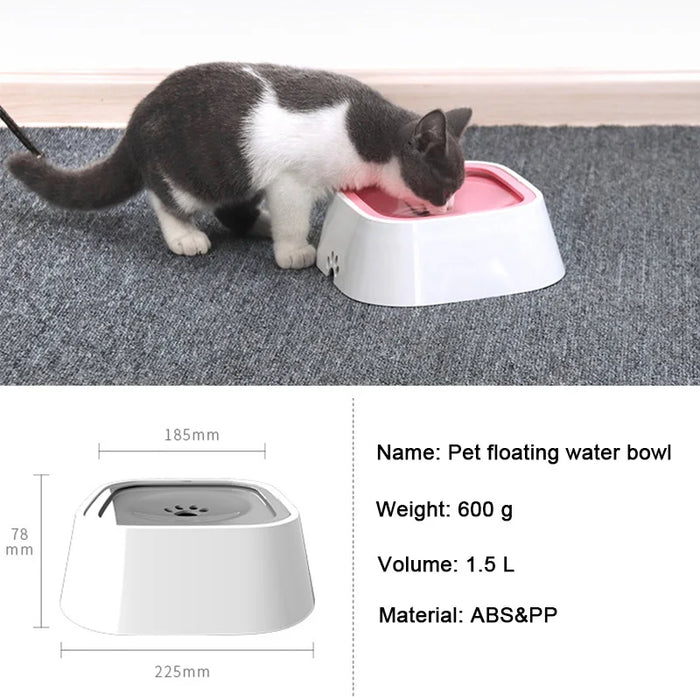 Pet Water Bowl With Anti Overflow Design