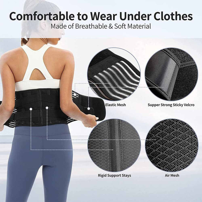 Breathable Mesh Anti-skid Back Braces for Lower Back Pain Relief With 6 Stays