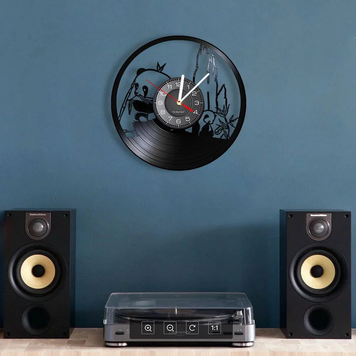 Charming Panda Vinyl Record Wall Clock