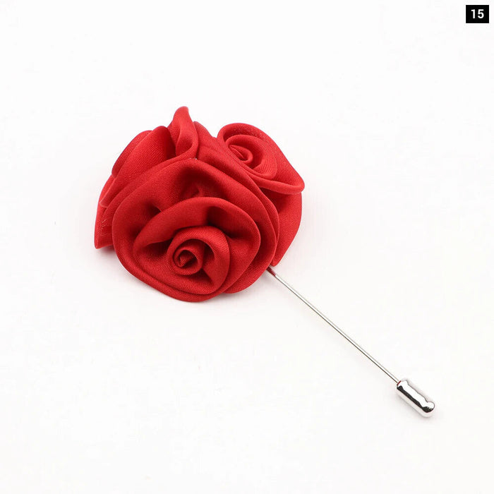 17 Colour Mens Handmade Floral Lapel Pin For Weddings