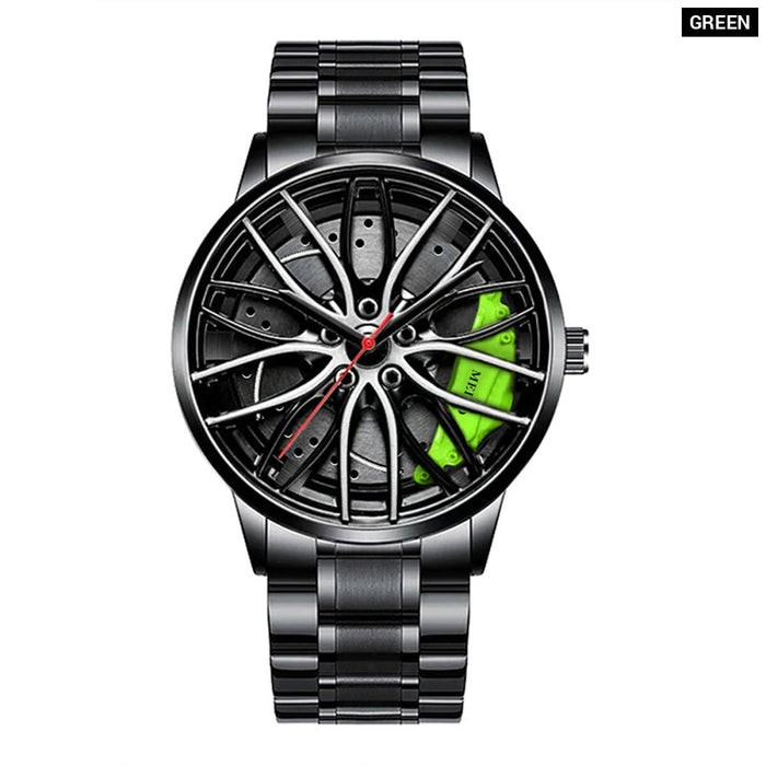 Stainless Steel Car Wheel Mens Watch