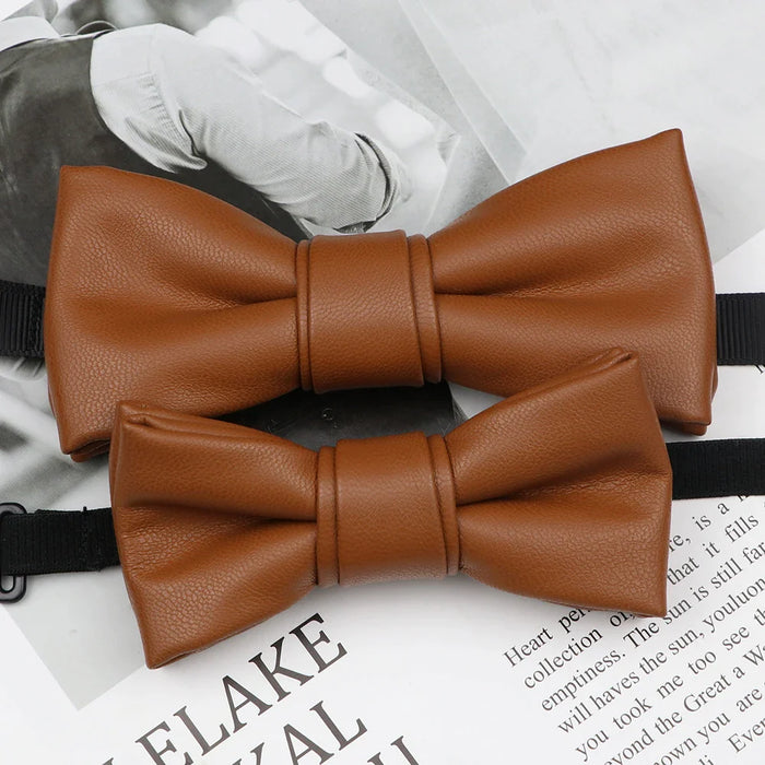 Leather Butterfly Bow Tie Set For Parties Weddings And Business Male And Female 40+ Colours