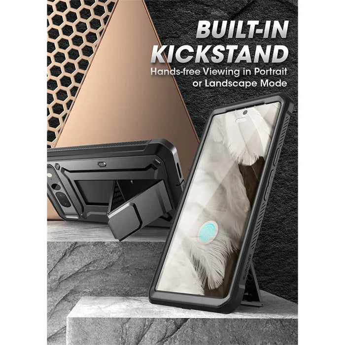 For Google Pixel 8 Ub Pro Full-Body Rugged Holster & Kickstand Case With Built-In Screen Protector