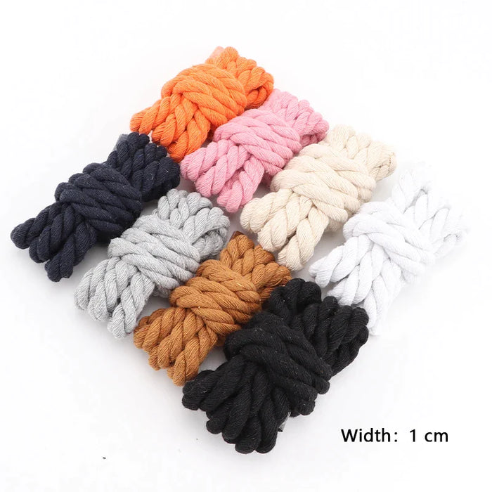 Colourful 1Cm Thicker Cotton Running Sneakers Shoe Laces 1Pair 100/120/140Cm Length