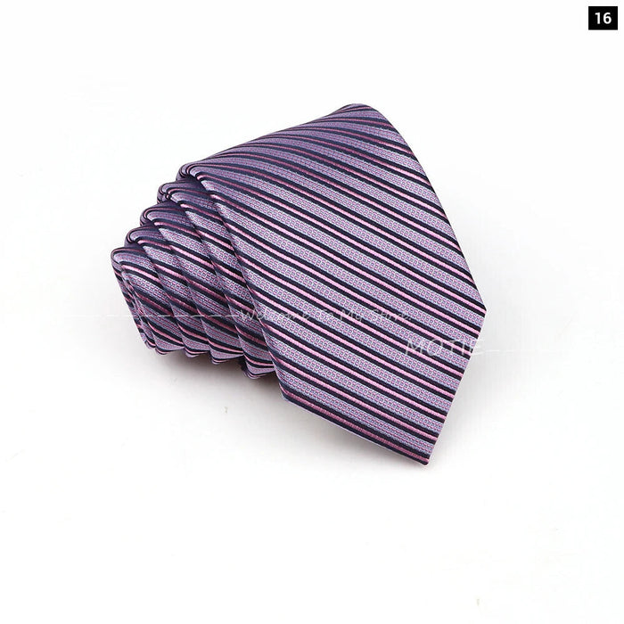 Blue Striped Necktie For Weddings And Parties