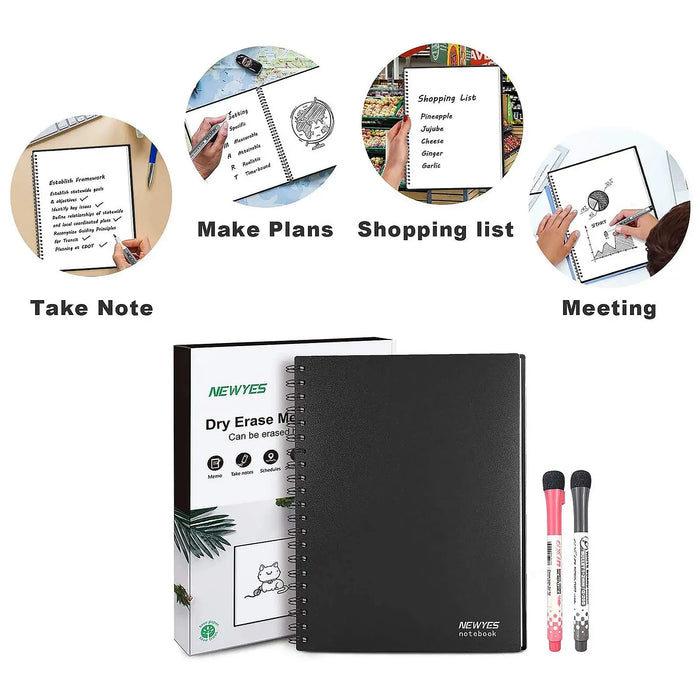 Reusable Whiteboard Notebook Erasable Meeting With Dry