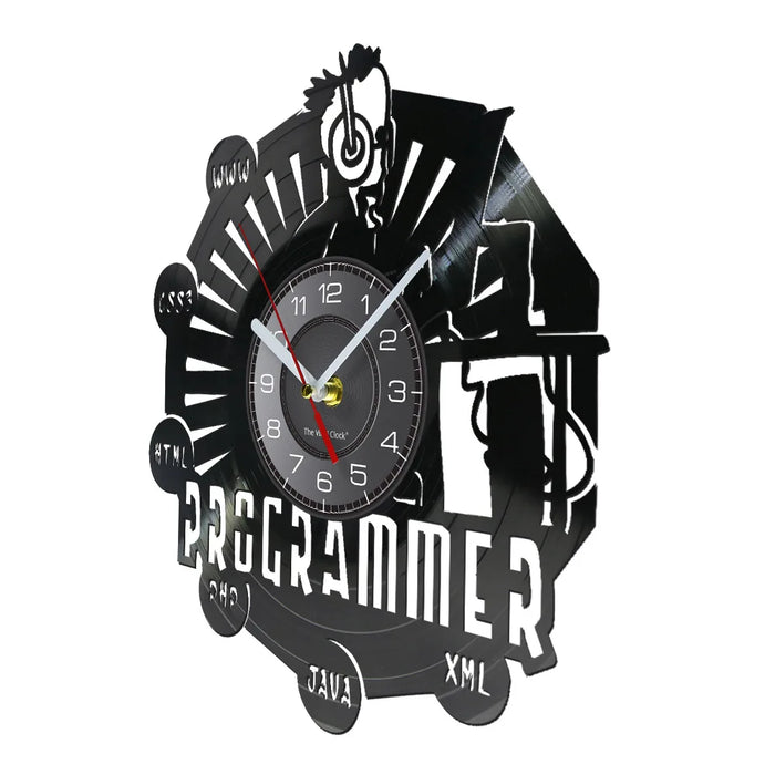 Geeky Programmer Vinyl Record Clock