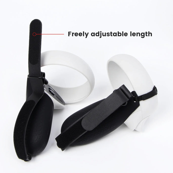 For Oculus Quest 2 Touch Controller Silicone Shell Half Pack Handle Grip Protective Cover With Strap