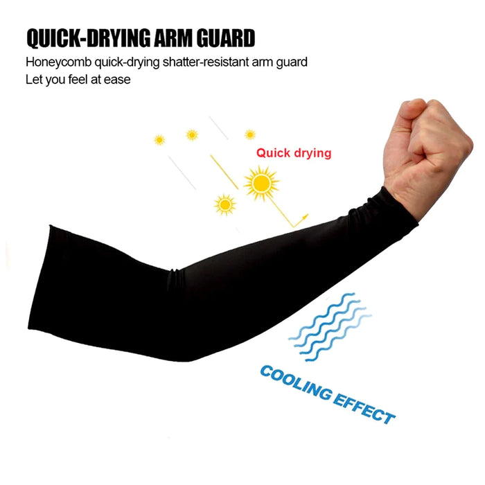 1 Pair Uv Protection Cooling Arm Sleeves For Men Women Running Fishing Cycling