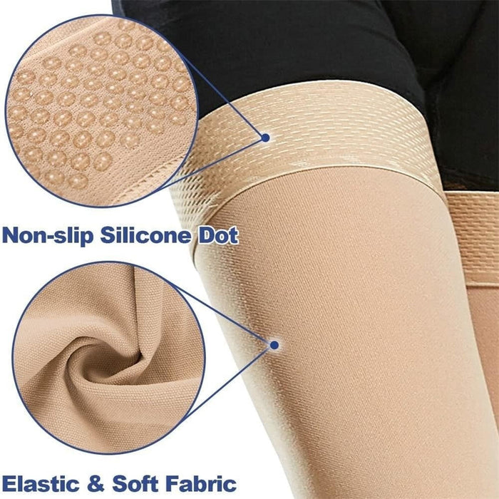 1 Pair Thigh High Footless Compression Stocking Support for Varicose Veins Swelling