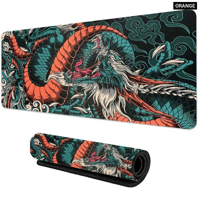 Large Japanese Dragon Gaming Mousepad Xxl Size