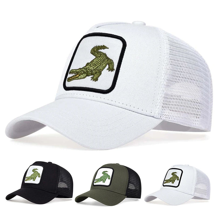 Adjustable Crocodile Embroidered Baseball Cap / Hat For Outdoor Sun Protection