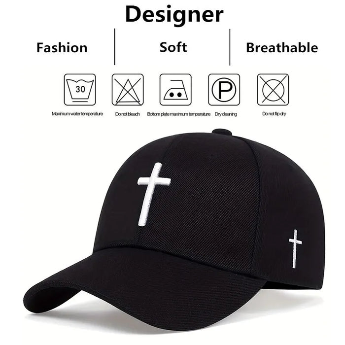 Adjustable Cross Embroidered Snapback / Hat For Outdoor Wear