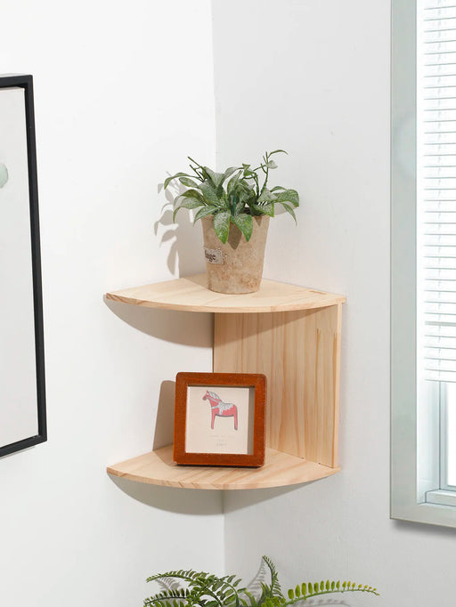 Boho Wooden Corner Shelf