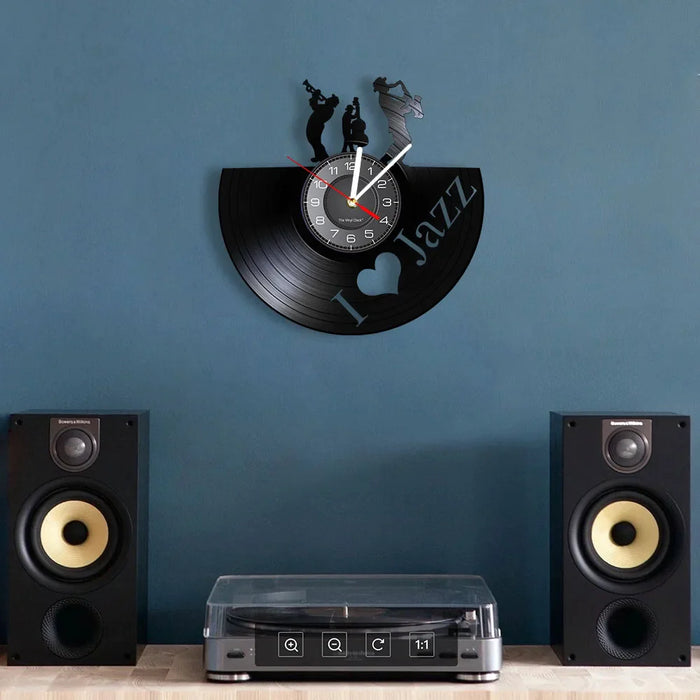 Handmade Jazz Music Vinyl Record Clock