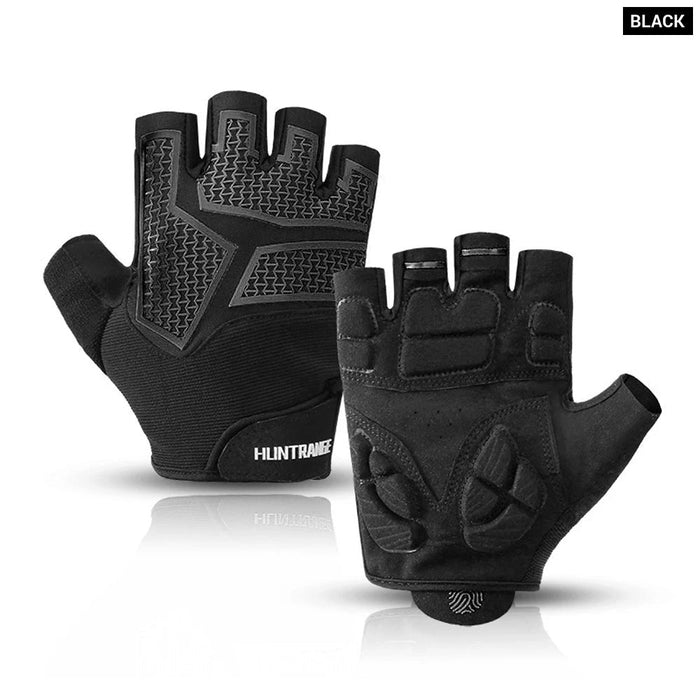 1 Pair Anti-Slip Shock Absorption Half Finger Fitness Gloves For Weight Lifting
