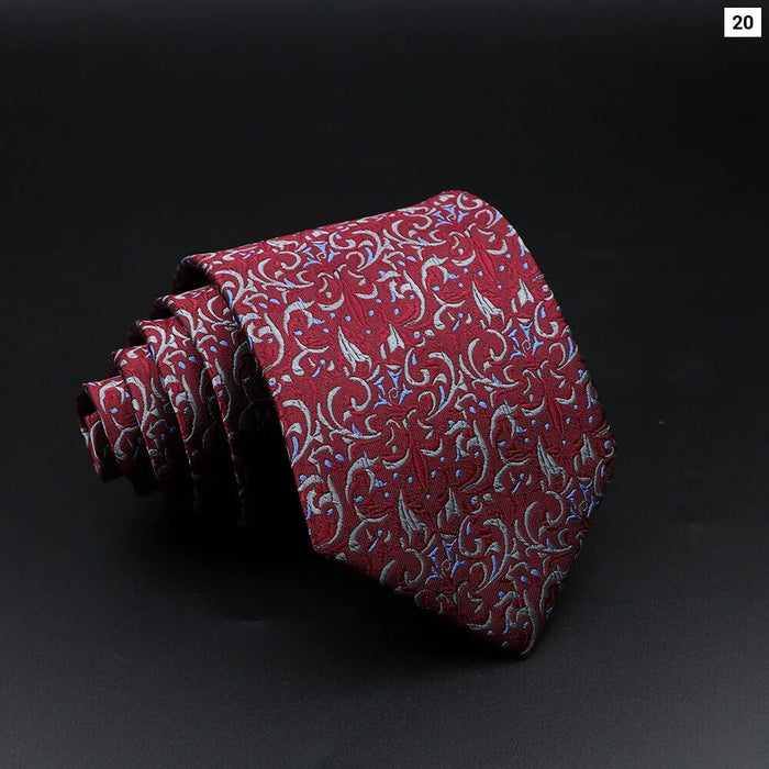 Floral Paisley Mens Tie Red Blue For Weddings And Business