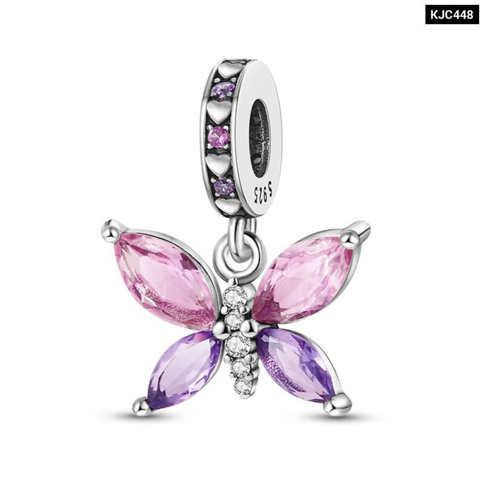 Spring Series Charms Beads 925 Silver Flower Birds Butterfly Pendent Fit Original Pandora Bracelet Jewelry