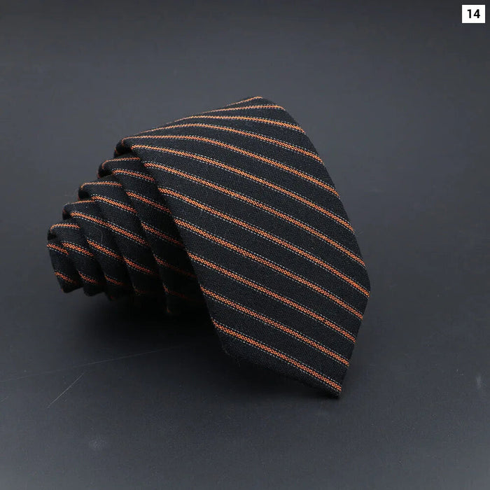 Handmade 6Cm Mens Ties Classic Cotton Solid And Striped Slim And Stylish