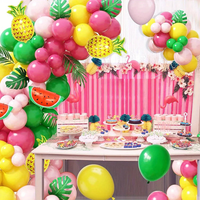 131Pcs Tropical Fruit Balloon Wreath Arch Kit Birthday And Summer Party Decoration Indoor And Outdoor Decoration Use
