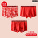 Year Red Print Mens Boxer Set